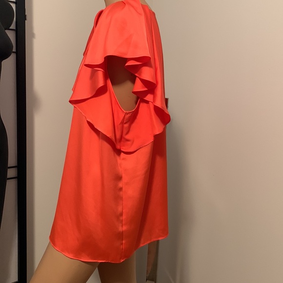 WORTHINGTON Ruffled sleeve TOP XL VIBRANT ORANGE - Picture 2 of 5